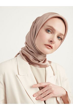 روسری قهوه ای پلی استر Saless - کد 823038196
