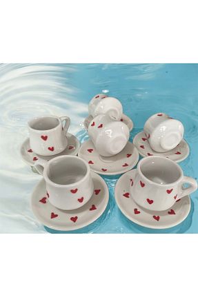 فنجان قهوه قرمز 6 نفره şeffafavm - کد 849231374