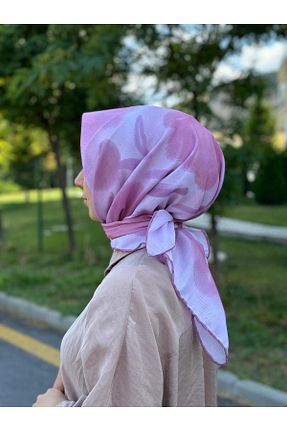 دستمال گردن صورتی زنانه پنبه ای MONOOR - کد 849278318