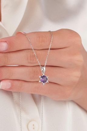 گردنبند نقره بنفش زنانه 925 عیار Tmt Silver - کد 849301810