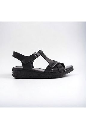 صندل مشکی زنانه پاشنه ضخیم RAVZADERİ - کد 822828993