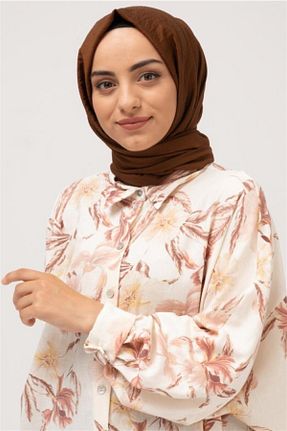 شال قهوه ای زنانه ابریشم Şalland - کد 134480742