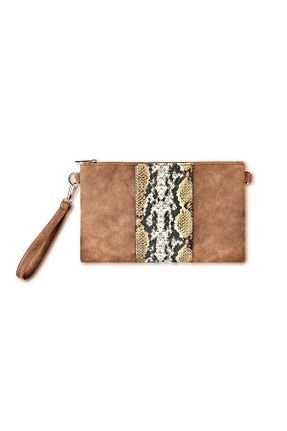 کیف پورتفوی و کلاچ قهوه ای زنانه چرم مصنوعی Coquet - کد 33632435