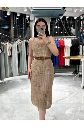 لباس بژ زنانه بافت missswans - کد 849410887