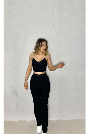 ست بالاتنه و پائین تنه مشکی زنانه بافتنی PADOVA - کد 846376489