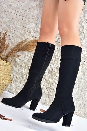 چکمه مشکی زنانه چرم مصنوعی Fox Shoes - کد 189375311
