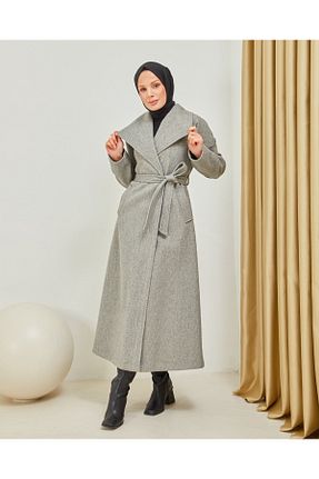 پالتو پشمی طوسی زنانه رگولار Limante - کد 446463916