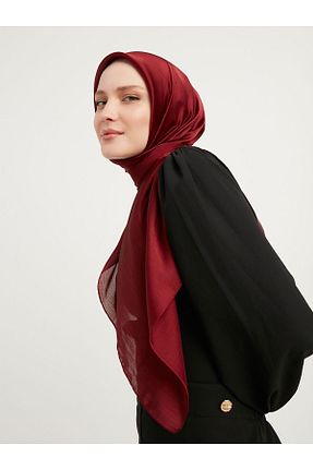 روسری زرشکی پلی استر Saless - کد 823039371