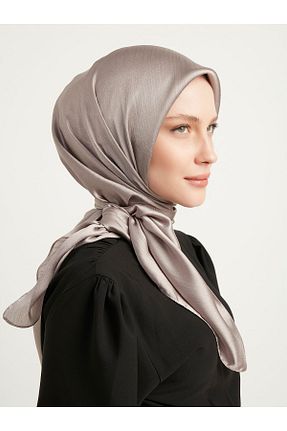 روسری قهوه ای پلی استر Saless - کد 843384266