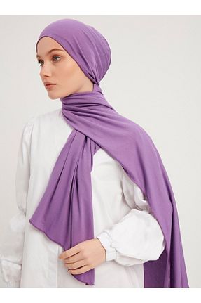 روسری بنفش پنبه ای Saless - کد 406725093