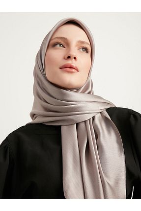 روسری قهوه ای پلی استر Saless - کد 843384266