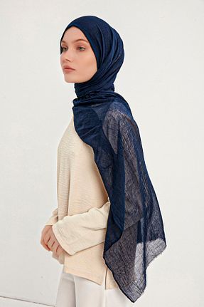 روسری سرمه ای پلی استر Saless - کد 407066725
