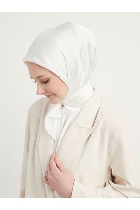 روسری سفید پلی استر Saless - کد 823042135