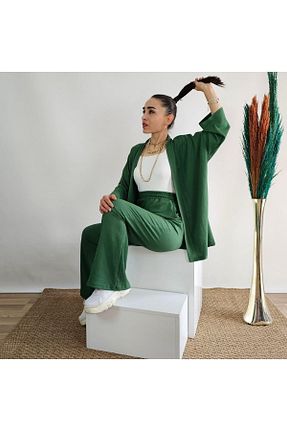 کیمونو و کافتان سبز زنانه پلی استر İpli - کد 825972502