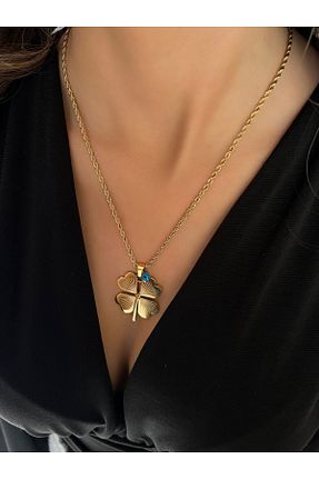 گردنبند استیل ( فولاد ) طلائی استیل ضد زنگ İNN JEWELLERY - کد 782531046