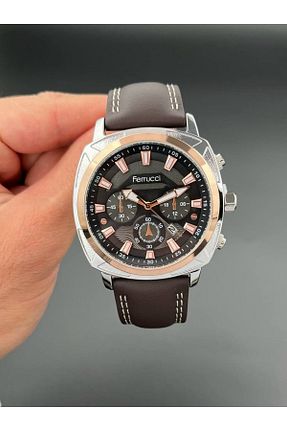ساعت مچی قهوه ای مردانه 45 میلی متر Ferrucci - کد 849289756