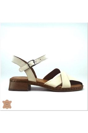 صندل بژ زنانه پاشنه ضخیم JANESTT - کد 849300483