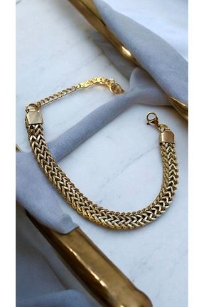 دستبند استیل (فولاد) طلائی زنانه استیل ضد زنگ İNN JEWELLERY - کد 667362855