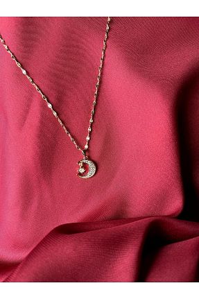 گردنبند استیل ( فولاد ) طلائی زنانه استیل (فولاد) Aksesuar - کد 821647241