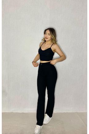 ست بالاتنه و پائین تنه مشکی زنانه بافتنی PADOVA - کد 846376489