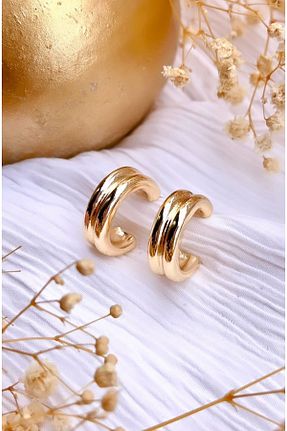 گوشواره جواهر طلائی برنجی KBC STORE - کد 811876694