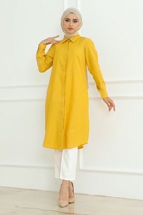 تونیک حجاب زرد زنانه پنبه پلی استر Eliva - کد 848895298