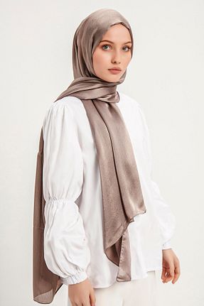 روسری قهوه ای پلی استر Saless - کد 406685274
