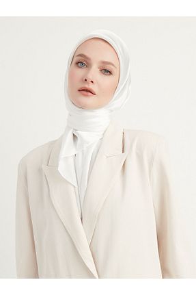 روسری سفید پلی استر Saless - کد 823042135