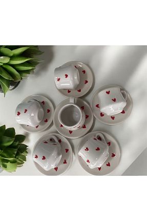 فنجان قهوه قرمز 6 نفره şeffafavm - کد 849231374