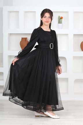 لباس فارغ التحصیلی حجاب مشکی بچه گانه Prenses Joui Co - کد 838517862