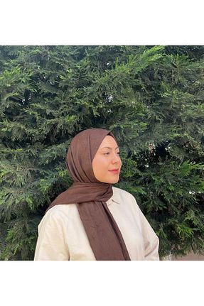 شال قهوه ای زنانه پنبه ای CozyScarfs - کد 849257162