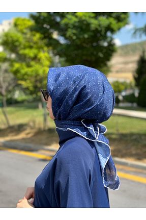 دستمال گردن سرمه ای زنانه پنبه ای MONOOR - کد 849252479
