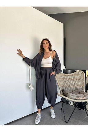ست بالاتنه و پائین تنه طوسی زنانه بافت Elizan - کد 849298243