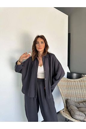 ست بالاتنه و پائین تنه طوسی زنانه بافت Elizan - کد 849298243