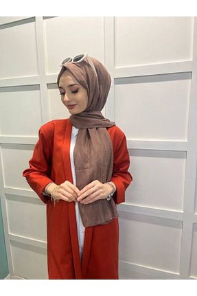 شال قهوه ای زنانه پنبه ای şehri şal - کد 651344026