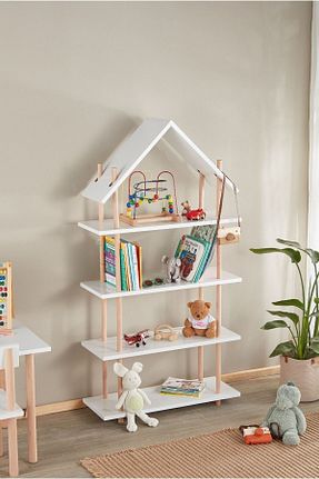 قفسه کتاب کودک و مونته سوری سفید MDF BebeK on For - کد 792208596