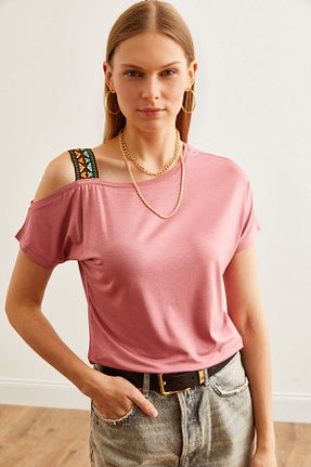 بلوز صورتی زنانه ساده Olalook - کد 848860795