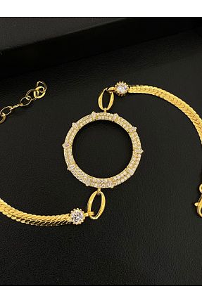 دستبند نقره طلائی زنانه 925 عیار Kiriş Gümüş - کد 849631693