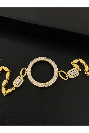 دستبند نقره طلائی زنانه 925 عیار Kiriş Gümüş - کد 849631745