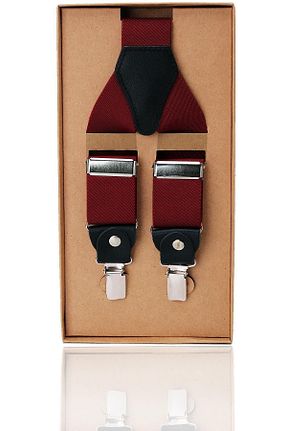 آویز شلوار زرشکی مردانه چرم خالص Kravatkolik - کد 42580375