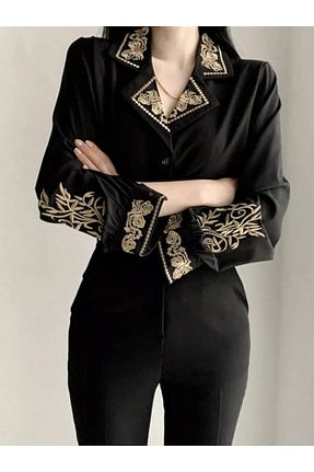 پیراهن مشکی زنانه رگولار TRND - کد 347162193