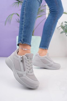 کفش اسنیکر طوسی زنانه چرم مصنوعی Aleza Shoes - کد 797028610