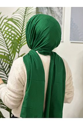 شال سبز زنانه پنبه ای Flowerscarfs - کد 833601725