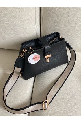 کیف دوشی مشکی زنانه چرم مصنوعی BAGLOVİS - کد 801989404