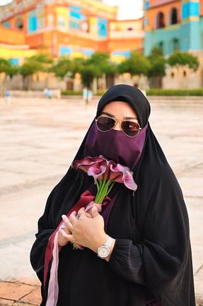 روسری بنفش پنبه ای DİLNUVAR - کد 746400579