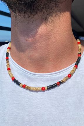 گردنبند جواهر رنگی مردانه منجق Takıştır - کد 849615679