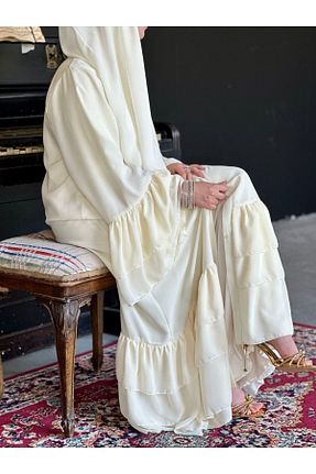 لباس حجاب سفید زنانه Relaxed busrasdesign - کد 845395686