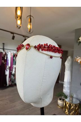 تاج زرشکی زنانه سنگ کریستال Atelier Luna - کد 687219237