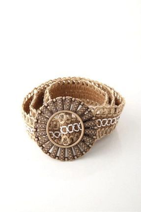 کمربند سفید زنانه حصیر rosebelt - کد 849696192