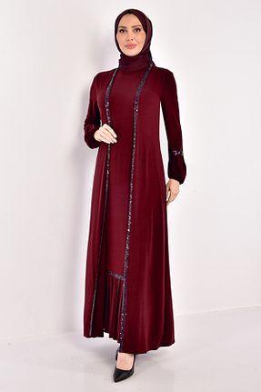ست بالاتنه و پائین تنه زرشکی زنانه بافتنی ModaMerve - کد 754516664